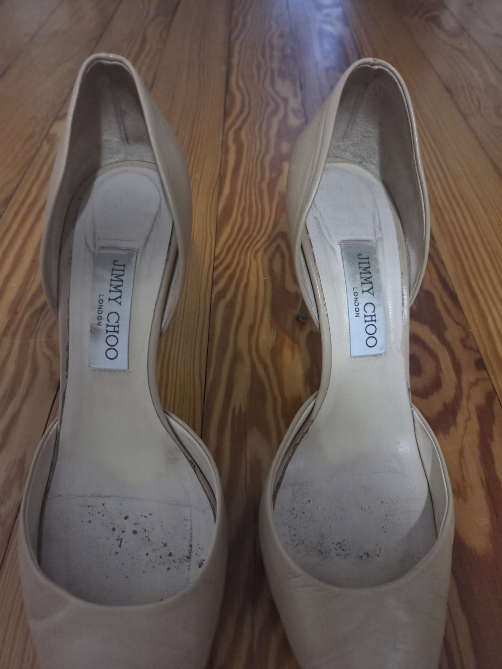 Jimmy Choo Nude Pointed-Toe Cutout Pumps - Picture 2 of 6